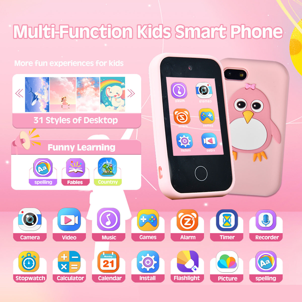Little Line Big Kid penguin touchscreen phone with camera – photo 9